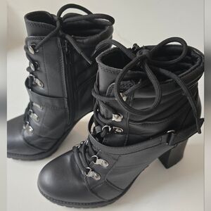 Elegant Black Lace-Up Boots for Women
